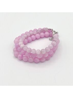 Double and single strand lavender orchid chunky bracelet